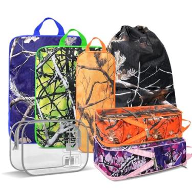 Imagem de Aogud Originals Conjunto de cubos de compressão Maple Tree (7 peças) - Kit de higiene pessoal resistente à água Sistema organizador de viagem com painéis de malha para itens essenciais de férias