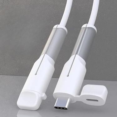 Imagem de 1 conjunto de protetor de cabo de carregador (2 peças) – Protetor de cabo antiderrapante de silicone, à prova de poeira 3 em 1 + organizador + proteção, protetor de fio USB (compatível com USB duplo C