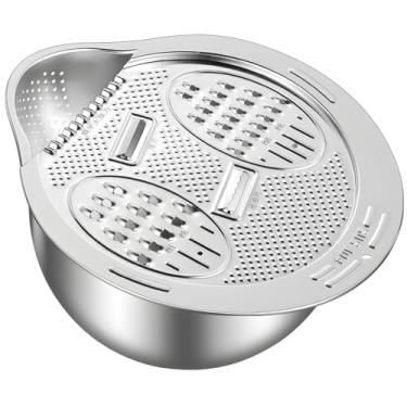 Imagem de Lavadora e coador de arroz de aço inoxidável com ralador, ferramenta multifuncional para legumes, quinoa e grãos