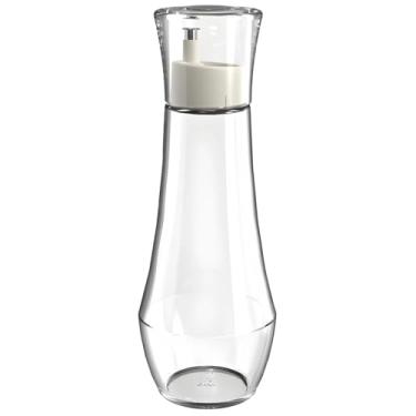 Imagem de Dispensador de enxaguante bucal de vidro recarregável com copo de tampa, decantador de bancada de 250 ml, transparente, bomba de fácil prensagem