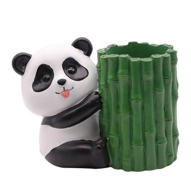 Imagem de Porta-canetas Cute Panda Resin Pen Pot Organizer