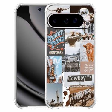 Imagem de malegaon Cowboy Cowgirl padrão de cenário natural ocidental, capa de telefone de TPU macio para Google Pixel 10 Pro XL