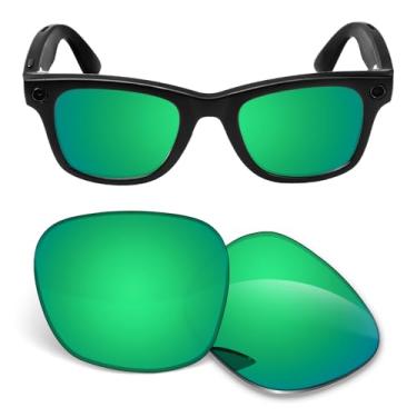 Imagem de Lentes de substituição de 1,5 mm compatíveis com óculos de sol inteligentes Ray-Ban Meta Wayfarer RW4006 50 mm - Verde polarizado