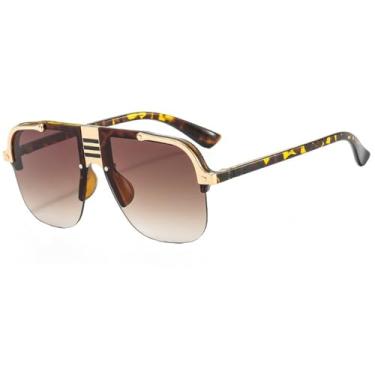 Imagem de Óculos de Sol UV400 - Armação Metálica Sem Aro com Degradê de Cores para Homens e Mulheres, Ideal para Esportes ao Ar Livre, Corrida e Ciclismo, 04