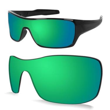 Imagem de Biyxpiv Lentes de substituição de 1,5 mm compatíveis com óculos de sol Oakley Turbine Rotor OO9307, antirriscos, Verde espelhado