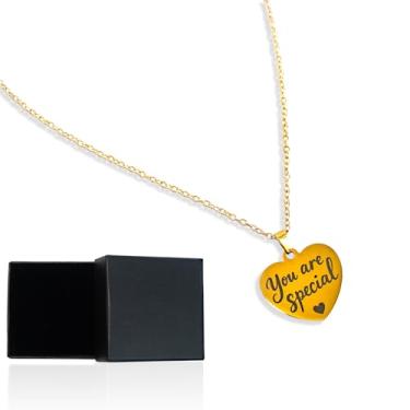 Imagem de VVGJDI Colar You Are Special, presente inspirador de amizade e casal, colar de coração de melhor amigo, lindo colar com pingente BFF para mulheres e meninas, aço inoxidável.