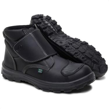 Imagem de Bota Segurança De Couro Velcro Premium Motoqueiro Ultra Leve (PRETO, ADULTO, BR, Adulto, Numérico, 45)