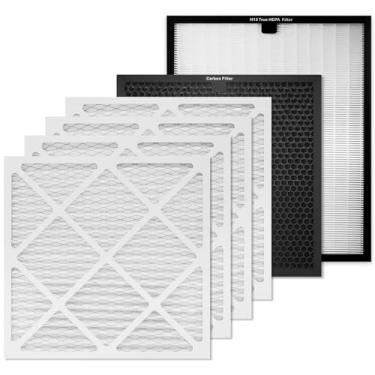 Imagem de WEWEAL Conjunto de filtros de substituição para purificador de ar, filtro HEPA 550/carvão ativado/MERV-13 compatível com purificadores e purificadores de ar comerciais (pacote com 6)