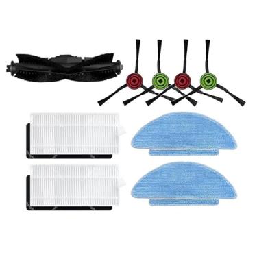 Imagem de 9 peças de escova principal/escova lateral/pano de esfregão/filtro HEPA compatível com Tikom L900 i/Life T10S Laresar L6 nex SL60D SG60 SL60 SL61 peças sobressalentes robô aspirador de pó