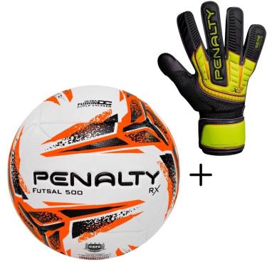 Imagem de Kit 01 Bola De Futsal Penalty RX 500 XXIII+01 Luva De Goleiro Penalty Se7e Training TAM-10-Masculino