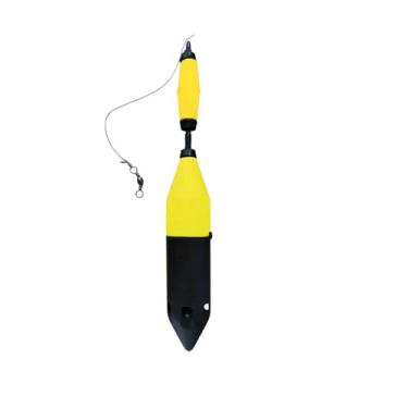 Imagem de Boia de Pesca TORPEDO Naja 45g com Chumbo Integrado, 65g, Copo Interno Reforçado para Lançamento Longa Distância, Arraste Leve, Ideal para Rios e Lagos (2, Amarelo)
