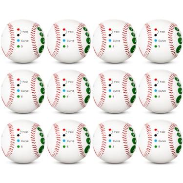 Imagem de RoundFunny 12 peças de treinamento de beisebol com marcadores de posicionamento de dedos, equipamento de treinamento de beisebol para adolescentes iniciantes aprenderem várias pegadas