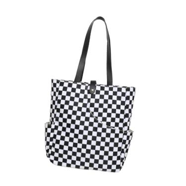 Imagem de kowaku Bolsa para raquete de pickleball com alça de transporte e bolsos. Bolsa multifuncional para tênis e badminton, Preto Branco