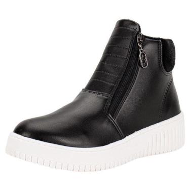 Imagem de Tênis feminino abotinado beira rio 4316112, Preto, 38