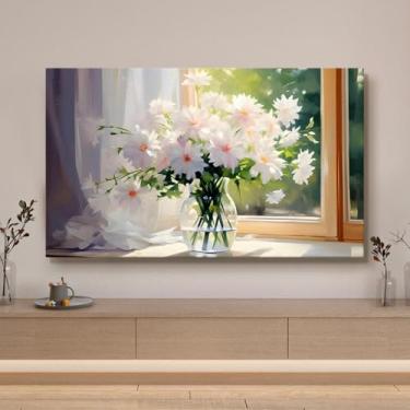 Imagem de Capa de TV universal, protetor de tela de TV, capa de poeira para decoração de sala de estar para televisões, prevenção estática, resistente ao desbotamento, design de ajuste universal - Tipo 06||55