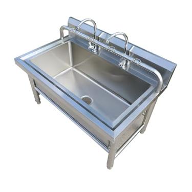 Imagem de TRGCJGH Pia de esfregão de piso comercial, pia utilitária para porão, lavagem de pia de aço inoxidável, para garagens comerciais de cozinha (80 x 60 cm/12,4 x 23,15 pol, A)