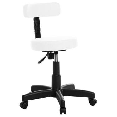 Imagem de Cadeira Mocho Estética Clinica Tatuador Rce Branco - Goldflex