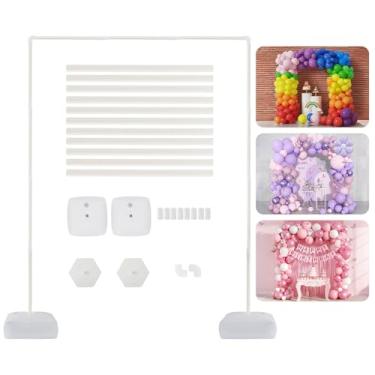 Imagem de Kit de suporte de arco de balão, arco de casamento, com base de sacos de água, suporte de arco de balão para decoração de casamento/aniversário/festa/chá de bebê (5,24 pés, plástico)