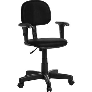 Imagem de Cadeira Escritório Secretaria Com Braço Rce Preto - Goldflex
