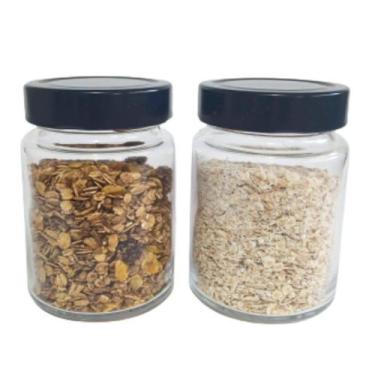 Imagem de 2 Potes De Vidro Mantimentos 400Ml Com Tampa De Alumínio - Jmr