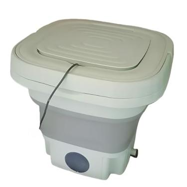 Imagem de Mini Máquina de Lavar Portátil 11L Dobrável – Lava Roupas Íntimas e Pequenas com Centrífuga Moderna mini lavadora de roupas (Verde)