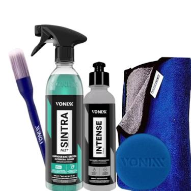 Imagem de Kit Limpeza Interna e Revitalização de Plásticos – Sintra Fast + Restaurax 240ml Vonixx