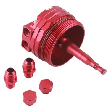 Imagem de Adaptador de tampa de filtro de óleo 11421744000 para BMW M52 M54 M56 E36 E46 E39 E60 E61 525i E53 E83 X3 X5 Z3 Z4 com conexões AN10 e 2 portas de sensor para refrigerador de óleo e temperatura