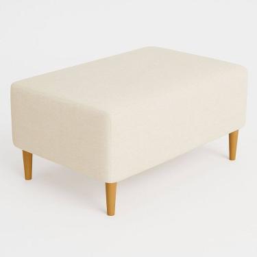 Imagem de Puff Bela Manu Decor Madri Pés Palito Tecido Linho Champagne