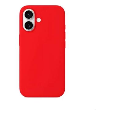 Imagem de Capa Case Silicone Líquido Premium Aveludada Anti Impacto para iPhone (16, 16E, Pro, Pro Max) – Ultra Resistente, Proteção de Câmera e Tela (Vermelho, iPhone16)