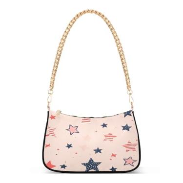 Imagem de CEBUGI Bolsas transversais femininas bolsa de ombro estrelas, bolsa clutch elegante com alça de corrente