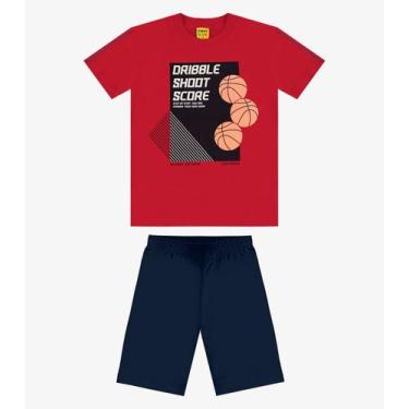 Imagem de Conjunto Infantil Machão com Bermuda Rovi Kids Vermelho, 12, Vermelho