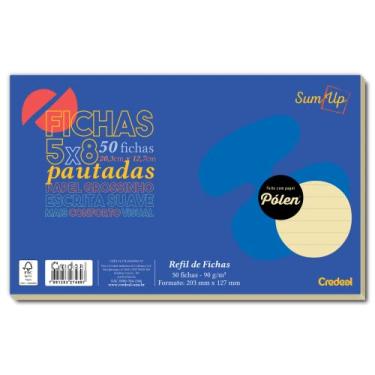 Imagem de Ficha 5 X 8 Pautada Papel Pólen 50 Folhas