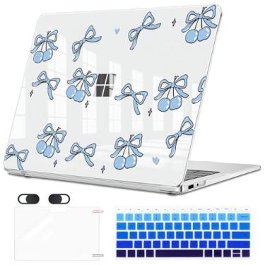 Imagem de Capa para laptop Microsoft Surface 2025 de 13 polegadas com Windows 11 Touchscreen Copilot + PC modelo 2095, capa rígida de plástico com padrão impresso, capa de teclado, tela flim, capa para webcam