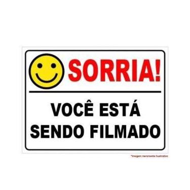 Imagem de Placa Sorria Você Está Sendo Filmado De Alumínio - intelbras