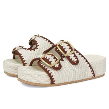 Imagem de MICIFA Sandálias Plataforma De Ráfia Para Mulheres, Sandálias De Praia De Verão, Confortáveis, Fofas, De Palha Trançada, De Crochê, Sapatos Casuais, Com Tira De Fivela Ajustável