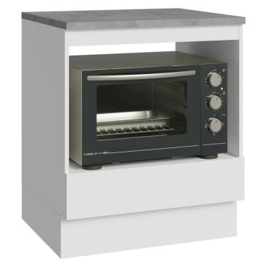 Imagem de Balcão Para Forno/micro-ondas 70 Cm 1 Gaveta Branco Madesa Branco