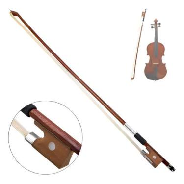 Imagem de Arco Para Violino Redondo Iniciante Balanceado Crina Marrom escuro - K