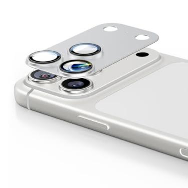 Imagem de KISMER Protetor de lente de câmera para iPhone 17 Pro, proteção de tela de vidro temperado, prata