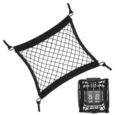 Imagem de LXUEJIE 1 pacote de rede de carga para motocicleta, rede de armazenamento elástica pequena 30,5 cm x 28 cm, redes de carga para capacete, malha elástica elástica com 4 ganchos, engrenagens seguras e