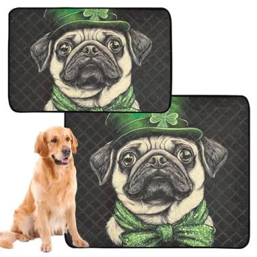 Imagem de TSENQUE Almofadas de xixi para cães, lavável, fofa, arte de cachorro, tapete de animais de estimação para gatos, tapete de gaiola de cachorro fofo, impermeável, absorvente, almofadas de treinamento