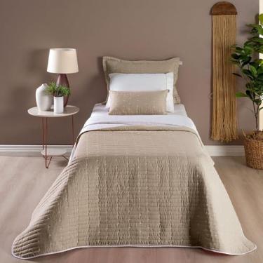 Imagem de Kit Cobre-Leito Solteiro 4 Peças Urbany – Hipercal 400 Fios Bordado – Cáqui