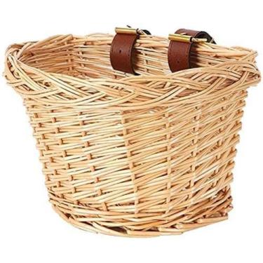 Imagem de Cesta de bicicleta infantil EIRONA Wicker ajustável para 12-16"