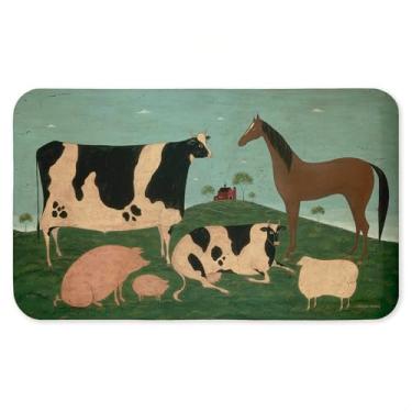 Imagem de Tapete antifadiga Friend Indeed Farm Animals Antifadiga, tapete ergonômico acolchoado para cozinha e pé com suporte antiderrapante, tapete de conforto ecológico, design por Warren Kimble, 76 cm x 45