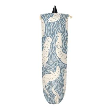 Imagem de Suporte de sacola de compras de lontra, suporte de plástico para parede, bolsa de armazenamento de cozinha, 1 pacote