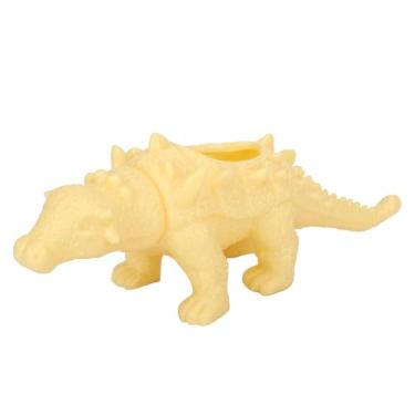 Imagem de Vaso de flores criativo Tricerátopo em forma de animal, mini plantador de plástico para suculentas e plantas pequenas