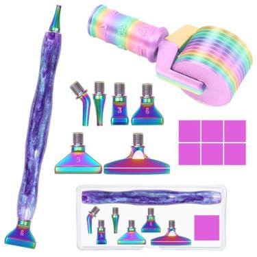 Imagem de Kit de caneta de ponto de contas de arte de pintura de diamante com parafusos, pontas de metal de aço, colocadores e acessórios de ferramentas de rolo de arte de diamante para adultos DIY broca