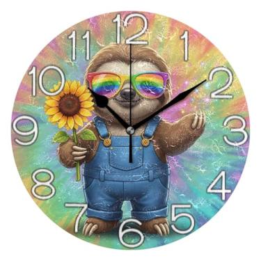 Imagem de GAIGEO Número de relógio branco com relógio de parede analógico decorativo Kedu relógio de cozinha de escritório moderno alimentado por bateria, decoração de parede de sala de estar moderna, 25 cm