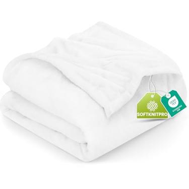 Imagem de Cobertor de Lã Utopia Bedding, 300 g/m², Luxuoso, Antiestático, Felpudo, Macio, de Microfibra, para Cama, Branco, Tamanho Solteiro, 152 x 203 cm