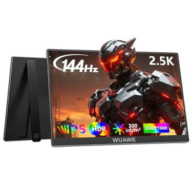 Imagem de WUAWE Monitor Portátil Para Jogos 2.5K 144Hz, 16" 100% Srgb, 2560X1600, Suporte, Hdr, Freesync, Ultrafino, Luz Azul, Externo Secundário Pc