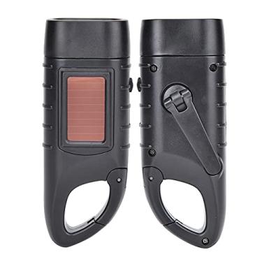 Imagem de Cryfokt Lanterna de Emergência LED Com Manivela para Acampamento de Escalada, Tocha Portátil de Alto Brilho para Atividades Ao Ar Livre, Painel Solar de Plástico ABS, Verde, 4,88 X 1,77 X 1,26 (Preto)